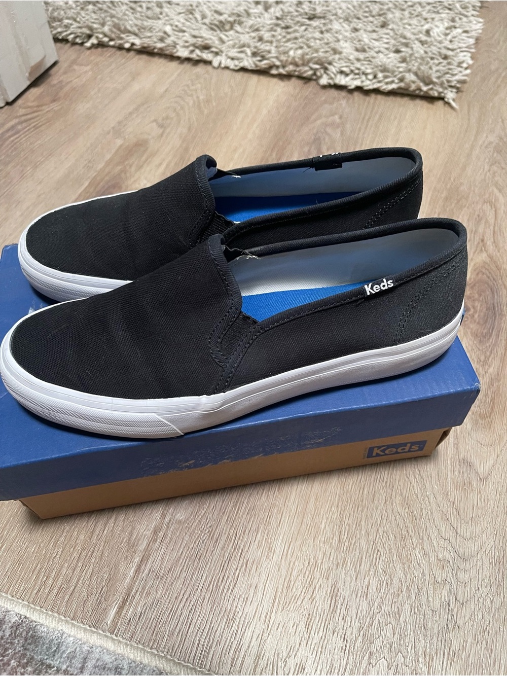 Keds Women’s  Slip-On Canvas Sneakers in Black